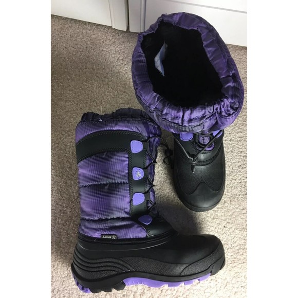 Kamik Size 4 Purple Plaid Winter Snow Boot GUC - Picture 2 of 8